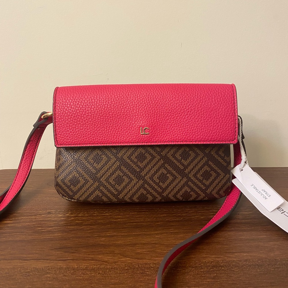 Liz Claiborne Pink and Brown Crossbody Bag